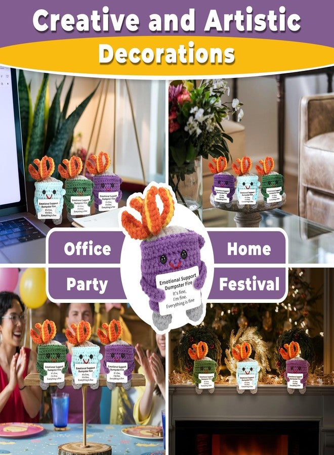 AGIFTMIND Appreciation Gifts for Her Emotional Dumpster Crochet Fire, Knitting Dumpster Doll, Funny Cheer Up Gag Gifts for Friends Birthday (Purple) - Image 4